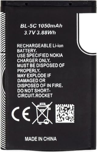 BATTERIA COMPATIBILE CON NOKIA BL5C BL 5C BL-5C N70 6230 6600 6630 6680 ALTA CAPACITÀ 1050 Lunga Durata Anche per Brondi BL5C - Design e materiali