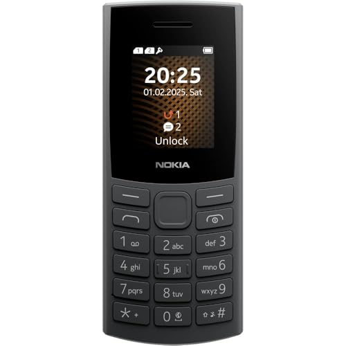 Nokia 105 4G 2024 Charcoal - 1GF032CPA1L05 - Cellphone - Warranty: 12M - Design e materiali