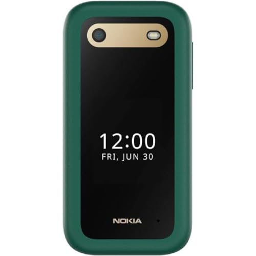 Nokia 2660 - Telefono Cellulare 4G Dual Sim, Display 2.8", Tasti Grandi, Tasto SOS, Fotocamera, Bluetooth, Radio FM Wireless e lettore mp3, Ampia batteria, Verde, Italia - Funzionalità e accessori