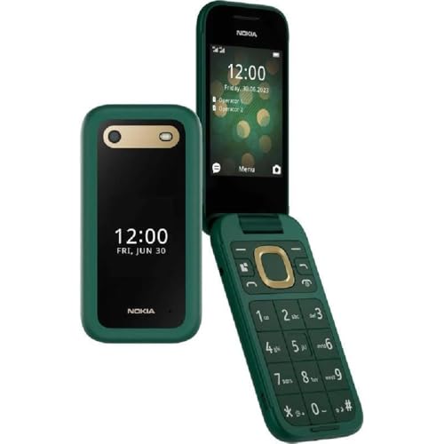 Nokia 2660 - Telefono Cellulare 4G Dual Sim, Display 2.8", Tasti Grandi, Tasto SOS, Fotocamera, Bluetooth, Radio FM Wireless e lettore mp3, Ampia batteria, Verde, Italia - Design e materiali