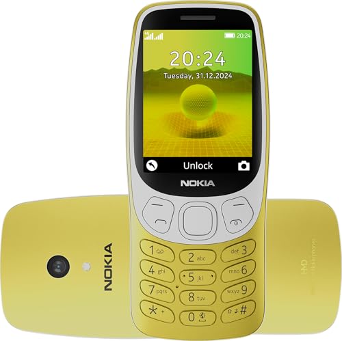Nokia 3210 Gold - Telefono cellulare 4G - Una leggenda della telefonia riproposta in versione moderna, Grande display 2,4", comoda tastiera, Fotocamera 2Mp, Radio FM, Torcia, Bluetooth - Design e materiali