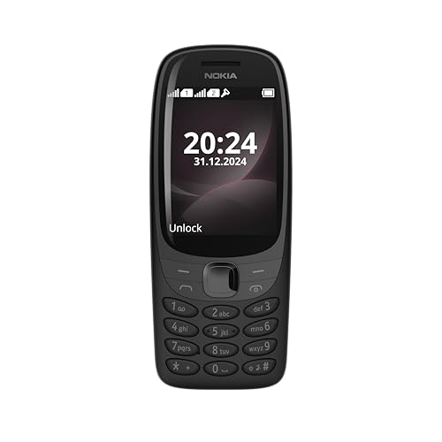 Nokia 6310 2024 Black, Telefono cellulare 2G, Dual Sim, Design Iconico, Display 2.8'', Fotocamera VGA, Batteria Lunga Durata, Memoria espandibile, Bluetooth 5.0, Radio FM Wireless - Design e materiali