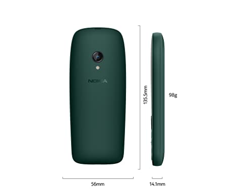 Nokia 6310 Cellulare con display curvo da 2,8 pollici, 8 MB RAM, 16 MB di spazio di archiviazione (32 GB con schede microSD), batteria da 1150 mAh, fotocamera posteriore (0,3 megapixel), Verde - Prova pratica